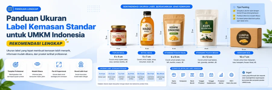 Panduan Ukuran Label Kemasan Standar untuk UMKM Indonesia — Rekomendasi Lengkap